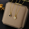 Flower Shaped Jade Pendant Titanium Steel Necklace With Electroplating Treatment Joker Themed