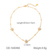 Flower Shaped Women's Jewelry Set With Daisy Pattern In Titanium Steel And Stainless Steel Set With Diamonds And Vacuum Electroplated Diamond