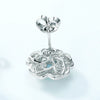 Flower Stud Earrings 925 Silver Ice Flower Cut High Carbon Diamond