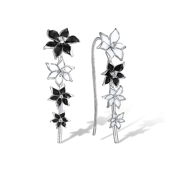 Flower Trumpet Earrings Copper With Zirconia For Women