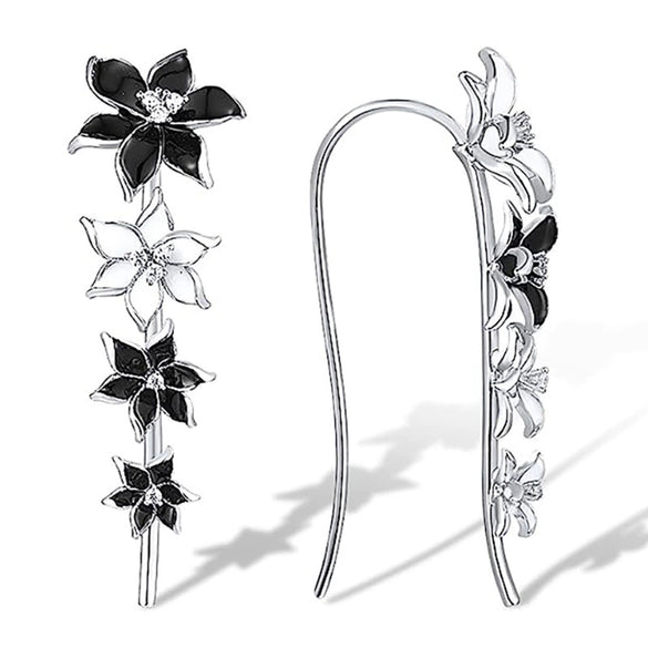 Flower Trumpet Earrings Copper With Zirconia For Women