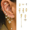 Flower Zircon Earrings Copper S925 Silver Needle 18K Plated Fashion Women's Earrings Set