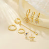 Flower Zircon Earrings Copper S925 Silver Needle 18K Plated Fashion Women's Earrings Set