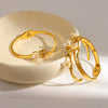 Flowerembellished Diamondstudded 18K Goldplated Stainless Steel Bracelet With Light Luxury Style