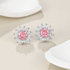 Flowershaped Colorful Zircon Earrings Copper Set With Gemstones Unisex