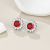 Flowershaped Colorful Zircon Earrings Copper Set With Gemstones Unisex
