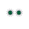 Flowershaped Colorful Zircon Earrings Copper Set With Gemstones Unisex