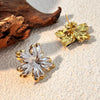 Flowershaped Titanium Steel Earrings Gold And Silver Twocolor Electroplated Stainless Steel Jewelry Couple Style
