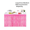 Fluorescent Macaron Pattern Rain Silk Table Skirt For Party Decor With Tassel