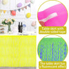 Fluorescent Macaron Pattern Rain Silk Table Skirt For Party Decor With Tassel