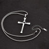 Foldable Movable Cross Pendant Necklace For Men Alloy With Diamond