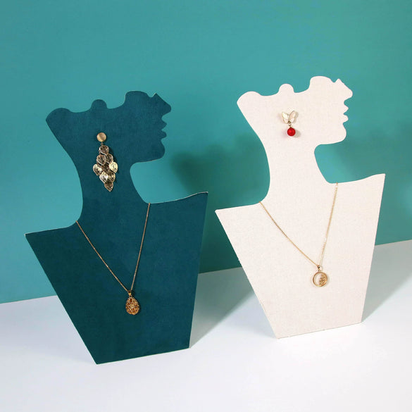 Folding Jewelry Rack Flannel Portrait Splicing Display Stand For Necklace Earrings