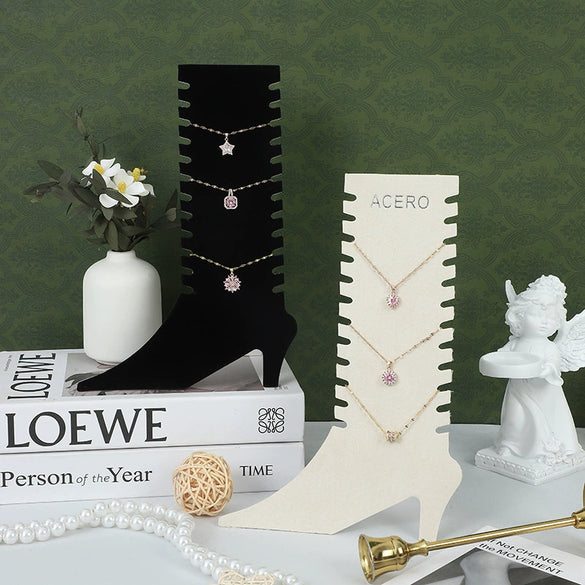 Folding Jewelry Rack Flannel Portrait Splicing For Necklace Anklet Pendant Display