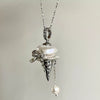 Food Series Necklace Copper Bow Baroque Specialshaped Pearl Cone Ice Cream Pendant Electroplating