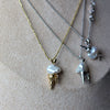 Food Series Necklace Copper Bow Baroque Specialshaped Pearl Cone Ice Cream Pendant Electroplating