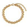 Foot Accessories Stainless Steel 14K Gold Plated Geometric Round Chain Anklet For Women