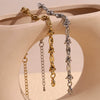 Foot Accessories Stainless Steel Plated Coffee Bean Knotted Splicing Handmade Geometric Anklet For Women