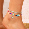 Foot Chain Plastic Resin Animal Zodiac Style Bohemian Vacation Soft Pottery Pendant Multilayer Elastic