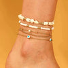 Foot Chain Plastic Resin Animal Zodiac Style Bohemian Vacation Soft Pottery Pendant Multilayer Elastic
