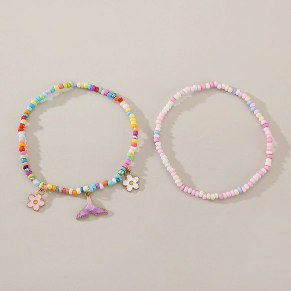 Foot Chain Plastic Resin Animal Zodiac Style Bohemian Vacation Soft Pottery Pendant Multilayer Elastic