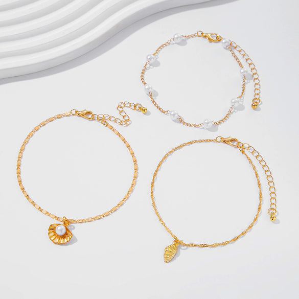 Foot Decoration Metal Alloy Imitation Pearl Chain With Animal Zodiac Pattern For Women