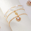 Foot Decoration Metal Alloy Imitation Pearl Chain With Animal Zodiac Pattern For Women