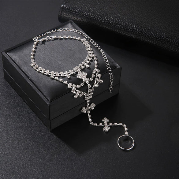 Foot Fashion Crystal Tassel Toe Anklet Geometric Alloy Inlaid Artificial Gemstones And Semiprecious Stones Women's