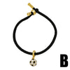 Football Pendant Adjustable Bracelet Copper Gold Plated Minimalist Geometric Style