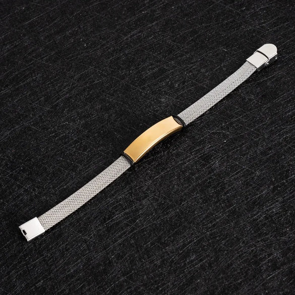 Foreign Trade Men'S Business Stainless Steel Bracelet Couple DIY Gift Engraving Bracelets Personalized Bracelet