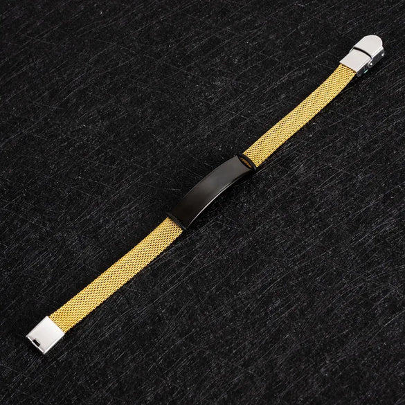 Foreign Trade Men'S Business Stainless Steel Bracelet Couple DIY Gift Engraving Bracelets Personalized Bracelet