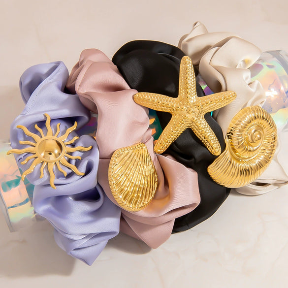 Forged Hair Band Pendant With Large Flower Ocean Series Simple Ball Design