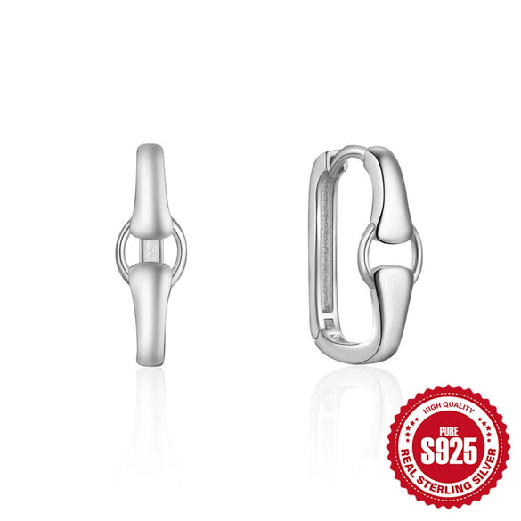 Fourclaw Small Diamond S925 Sterling Silver Basic Earring Inlaid With Zircon In Bread Pattern Geometric Style Electroplated For Women