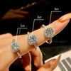 Fourclaw Square Geometric Fashion Silver Waiting Ring For Women With Electroplating S925 Silver Plated Pt950 Gold