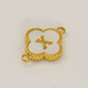 Fourleaf Clover And Simple Letter Pendant Stainless Steel 18K Gold Plated Necklace