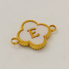Fourleaf Clover And Simple Letter Pendant Stainless Steel 18K Gold Plated Necklace