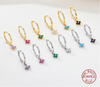 Fourleaf Clover Earrings 925 Silver Geometric Style Inlaid With Zircon Electroplated For Women