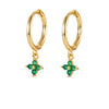 Fourleaf Clover Earrings 925 Silver Geometric Style Inlaid With Zircon Electroplated For Women