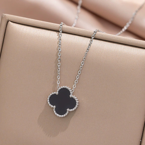 Fourleaf Clover Titanium Steel Necklace Bracelet Earrings Threepiece Set Light Luxury Style O Word Chain Electroplated In Vacuum Furnace