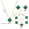 Fourleaf Clover Titanium Steel Necklace Bracelet Earrings Threepiece Set Light Luxury Style O Word Chain Electroplated In Vacuum Furnace