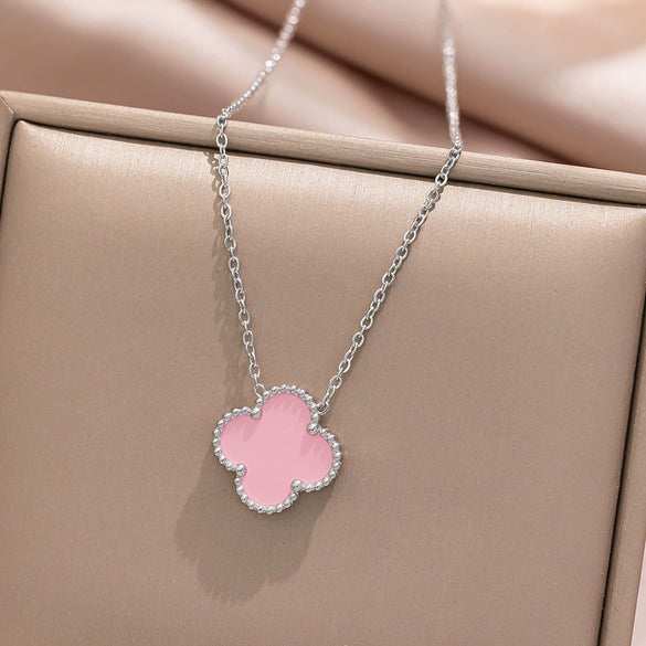 Fourleaf Clover Titanium Steel Necklace Bracelet Earrings Threepiece Set Light Luxury Style O Word Chain Electroplated In Vacuum Furnace