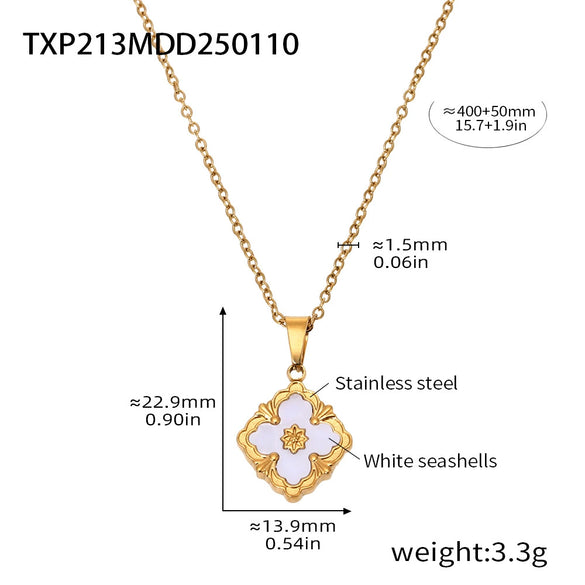 Fourleaf Flower Light Luxury Titanium Steel Bracelet Necklace Earrings Suit With Cnc 18K Real Gold Plated Craft