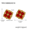 Fourleaf Flower Light Luxury Titanium Steel Bracelet Necklace Earrings Suit With Cnc 18K Real Gold Plated Craft