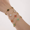 Fourleaf Flower Light Luxury Titanium Steel Bracelet Necklace Earrings Suit With Cnc 18K Real Gold Plated Craft