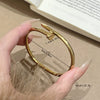 Fourleaf Flowershaped Titanium Steel Bracelet Light Luxury Style Plants And Flowers Pattern Polish Vacuum Electroplating