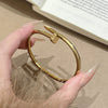Fourleaf Flowershaped Titanium Steel Bracelet Light Luxury Style Plants And Flowers Pattern Polish Vacuum Electroplating