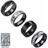 Fourpiece Jewelry Set Stainless Steel Rotating Decompression Rings Geometric Electroplated Unisex