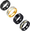 Fourpiece Jewelry Set Stainless Steel Rotating Decompression Rings Geometric Electroplated Unisex