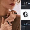 Fourpiece Jewelry Set Stainless Steel Rotating Decompression Rings Geometric Electroplated Unisex