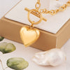 Fragrance Jewelry Titanium Steel Ushaped Heart Clavicle Necklace With Electroplating