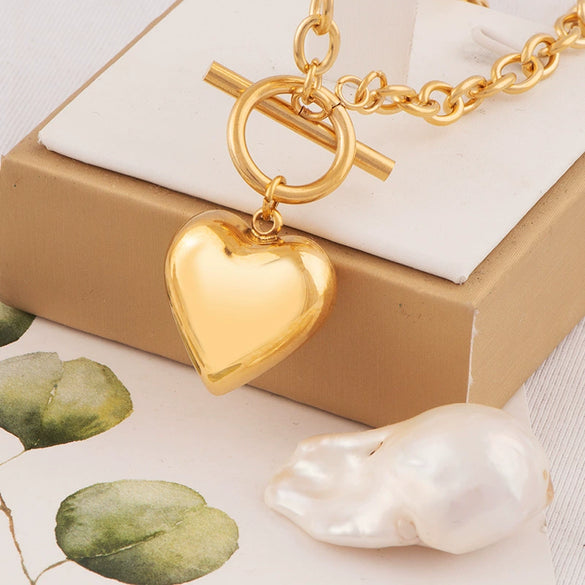 Fragrance Jewelry Titanium Steel Ushaped Heart Clavicle Necklace With Electroplating